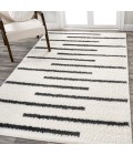 MOROCCAN HYPE Area Rug Alaro Berber Stripe Shag White/Gray 3 ft. x 5 ft. Area Rug