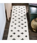 MOROCCAN HYPE Area Rug Cristo Berber Geometric Shag White/Gray 2 ft. x 8 ft. Runner Rug