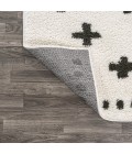 MOROCCAN HYPE Area Rug Cristo Berber Geometric Shag White/Gray 2 ft. x 8 ft. Runner Rug