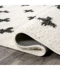 MOROCCAN HYPE Area Rug Cristo Berber Geometric Shag White/Gray 2 ft. x 8 ft. Runner Rug