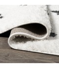 MOROCCAN HYPE Area Rug Cristo Berber Geometric Shag White/Gray 2 ft. x 8 ft. Runner Rug