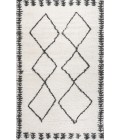 MOROCCAN HYPE Area Rug Calvia Moroccan Diamond Shag White/Gray 4 ft. x 6 ft. Area Rug