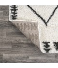 MOROCCAN HYPE Area Rug Calvia Moroccan Diamond Shag White/Gray 4 ft. x 6 ft. Area Rug