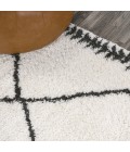 MOROCCAN HYPE Area Rug Calvia Moroccan Diamond Shag White/Gray 4 ft. x 6 ft. Area Rug