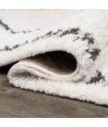 MOROCCAN HYPE Area Rug Calvia Moroccan Diamond Shag White/Gray 2 ft. x 8 ft. Runner Rug