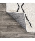 MOROCCAN HYPE Area Rug Catala Moroccan Diamond Shag White/Gray 3 ft. x 5 ft. Area Rug