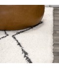 MOROCCAN HYPE Area Rug Catala Moroccan Diamond Shag White/Gray 3 ft. x 5 ft. Area Rug