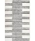 Petra Stripe Geometric Shag White/Gray 4 ft. x 6 ft. Area Rug