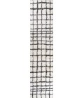 MOROCCAN HYPE Area Rug Arenal Geometric Grid Shag White/Gray 2 ft. x 10 ft. Runner Rug