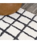 MOROCCAN HYPE Area Rug Arenal Geometric Grid Shag White/Gray 5 ft. x 8 ft. Area Rug