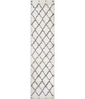 MOROCCAN HYPE Area Rug Cami Moroccan Style Diamond Shag White/Gray 2 ft. x 8 ft. Runner Rug