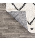 MOROCCAN HYPE Area Rug Cami Moroccan Style Diamond Shag White/Gray 4 ft. x 6 ft. Area Rug