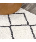 MOROCCAN HYPE Area Rug Cami Moroccan Style Diamond Shag White/Gray 4 ft. x 6 ft. Area Rug