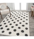 MOROCCAN HYPE Area Rug Pere Modern Charcoal Dot Shag White/Gray 5 ft. x 8 ft. Area Rug