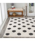 MOROCCAN HYPE Area Rug Pere Modern Charcoal Dot Shag White/Gray 5 ft. x 8 ft. Area Rug