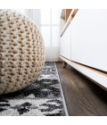 MOROCCAN HYPE Area Rug Sura Modern Kilim Geometric Gray/Anthracite 2 ft. x 8 ft. Runner Rug