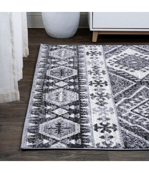 MOROCCAN HYPE Area Rug Sura Modern Kilim Geometric Gray/Anthracite 3 ft. x 5 ft. Area Rug