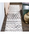 Aksil Moroccan Diamond Ivory/Brown 2 ft. x 8 ft. Runner Rug