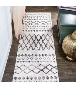 Jonathany Moroccan Hype MOH502A Ivory/Brown Area Rug 2 ft. X 8 ft. Runner