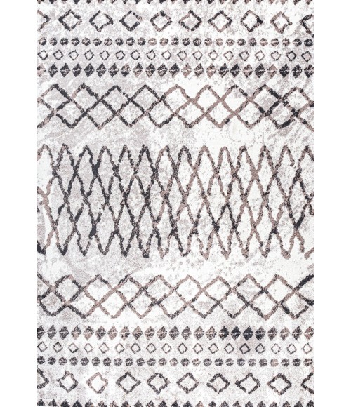MOROCCAN HYPE Area Rug Aksil Moroccan Diamond Ivory/Brown 3 ft. x 5 ft. Area Rug
