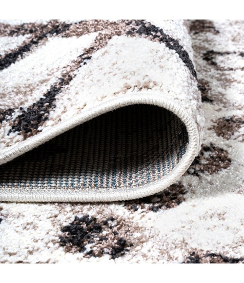 Aksil Moroccan Diamond Ivory/Brown 2 ft. x 8 ft. Runner Rug
