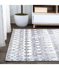 Azmar Moroccan Geometric Distressed Ivory/Black 3 ft. x 5 ft. Area Rug
