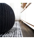 MOROCCAN HYPE Area Rug Iften Moroccan Geometric Distressed Ivory/Black 2 ft. x 10 ft. Runner Rug
