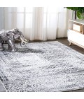 MOROCCAN HYPE Area Rug Iften Moroccan Geometric Distressed Ivory/Black 4 ft. x 6 ft. Area Rug
