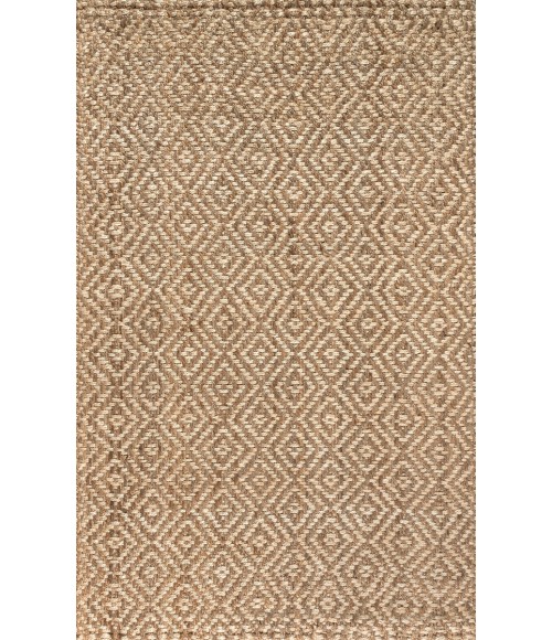 Hira Hand Woven Diamond Chunky Jute Natural  5 ft. x 8 ft. Area Rug