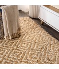 Hira Hand Woven Diamond Chunky Jute Natural  5 ft. x 8 ft. Area Rug