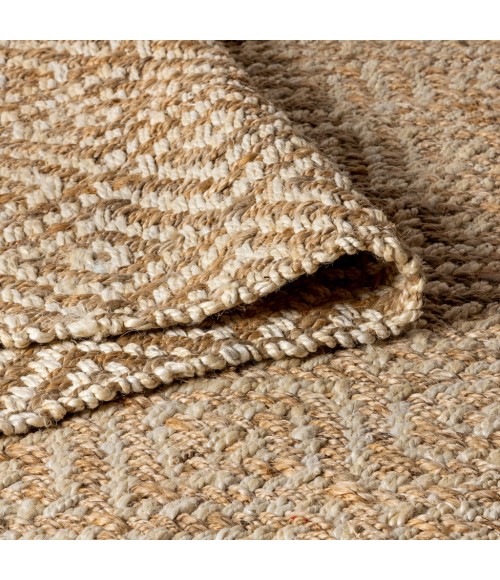 Hira Hand Woven Diamond Chunky Jute Natural  5 ft. x 8 ft. Area Rug