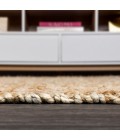 NATURAL FIBER Area Rug Hira Hand Woven Diamond Chunky Jute Natural 2 ft. x 8 ft. Runner Rug