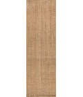 Espina Hand Woven Herringbone Chunky Jute Natural 2 ft. x 8 ft. Runner Rug