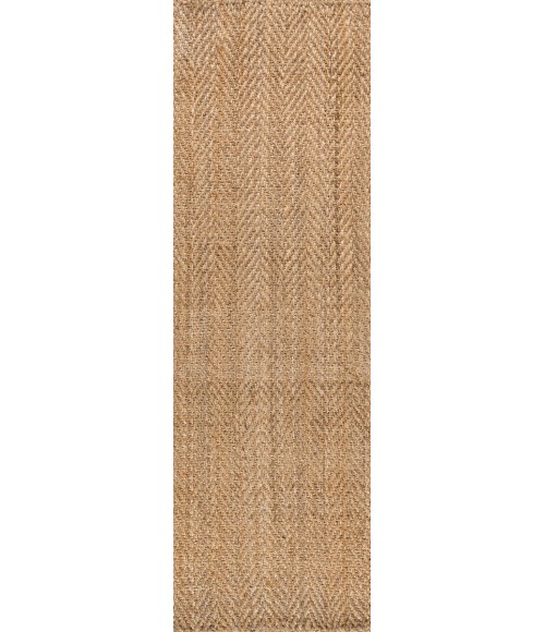 Espina Hand Woven Herringbone Chunky Jute Natural 2 ft. x 8 ft. Runner Rug