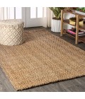 NATURAL FIBER Area Rug Espina Hand Woven Herringbone Chunky Jute Natural 4 ft. x 6 ft. Area Rug