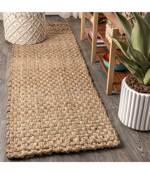 NATURAL FIBER Area Rug Estera Hand Woven Boucle Chunky Jute Natural 2 ft. x 8 ft. Runner Rug