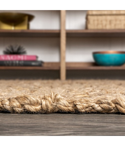 NATURAL FIBER Area Rug Estera Hand Woven Boucle Chunky Jute Natural 2 ft. x 8 ft. Runner Rug