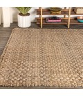NATURAL FIBER Area Rug Estera Hand Woven Boucle Chunky Jute Natural 8 ft. x 10 ft. Area Rug
