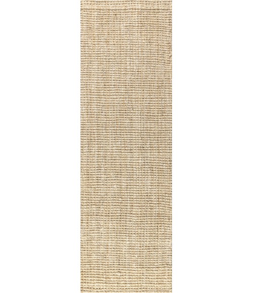 NATURAL FIBER Area Rug Hiro Hand Woven Chunky Jute Ivory 2 ft. x 8 ft. Runner Rug