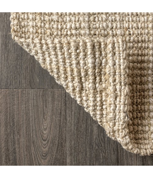 NATURAL FIBER Area Rug Hiro Hand Woven Chunky Jute Ivory 8 ft. x 10 ft. Area Rug