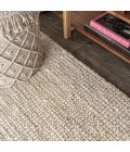 NATURAL FIBER Area Rug Hiro Hand Woven Chunky Jute Ivory 8 ft. x 10 ft. Area Rug