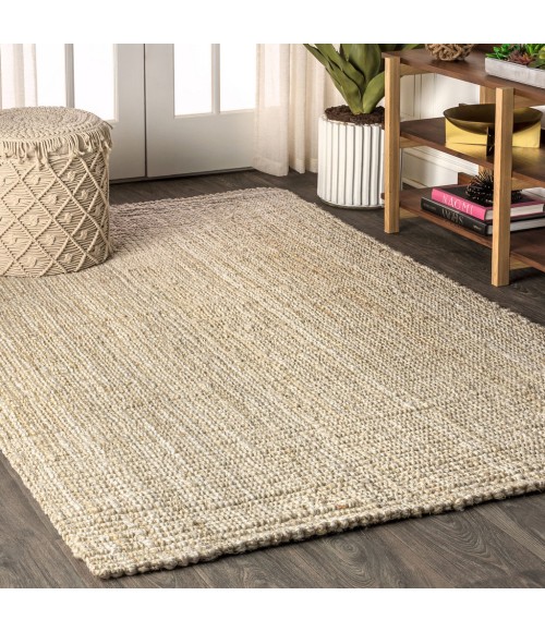 NATURAL FIBER Area Rug Hiro Hand Woven Chunky Jute Ivory 8 ft. x 10 ft. Area Rug