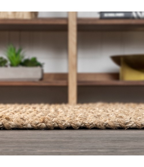 NATURAL FIBER Area Rug Pata Hand Woven Chunky Jute Natural 2 ft. x 8 ft. Runner Rug
