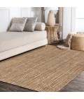 NATURAL FIBER Area Rug Pata Hand Woven Chunky Jute Natural 3 ft. x 5 ft. Area Rug