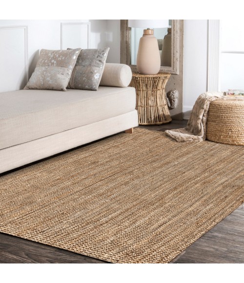 NATURAL FIBER Area Rug Pata Hand Woven Chunky Jute Natural 3 ft. x 5 ft. Area Rug