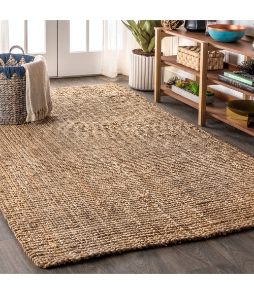 NATURAL FIBER Area Rug Pata Hand Woven Chunky Jute Natural 3 ft. x 5 ft. Area Rug