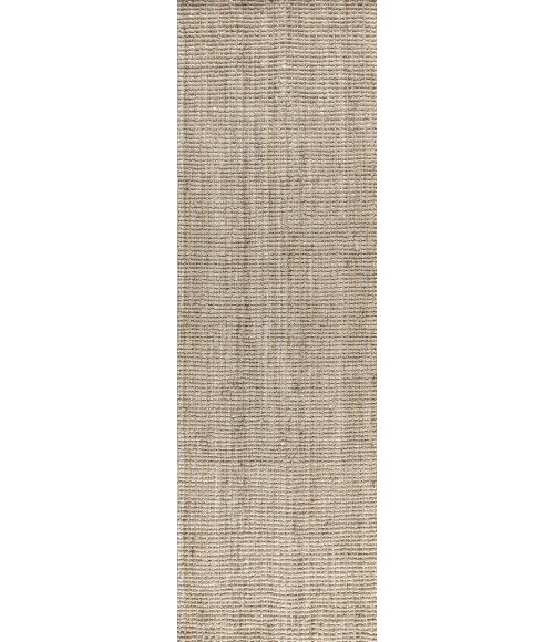 NATURAL FIBER Area Rug Pata Hand Woven Chunky Jute Light Ivory 2 ft. x 8 ft. Runner Rug