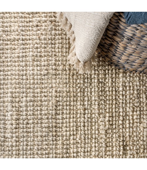 NATURAL FIBER Area Rug Pata Hand Woven Chunky Jute Light Ivory 3 ft. x 5 ft. Area Rug