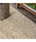 NATURAL FIBER Area Rug Pata Hand Woven Chunky Jute Light Ivory 3 ft. x 5 ft. Area Rug