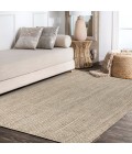 NATURAL FIBER Area Rug Pata Hand Woven Chunky Jute Light Ivory 3 ft. x 5 ft. Area Rug